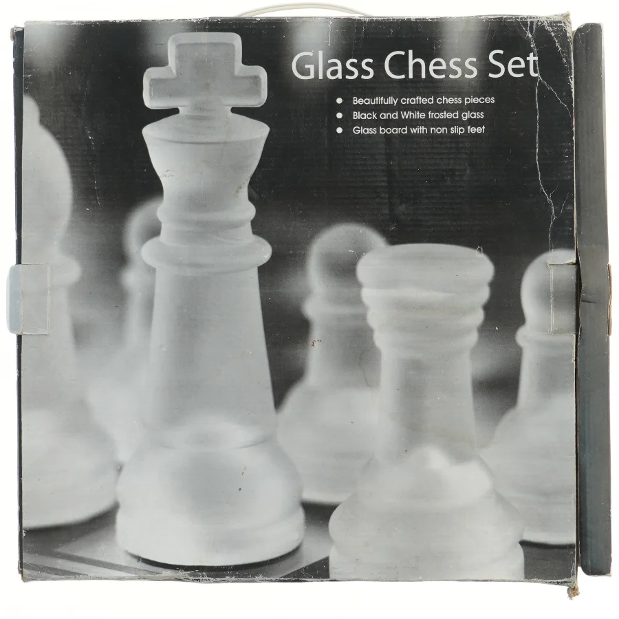 Komplet glas skak spil fra gadgetshop