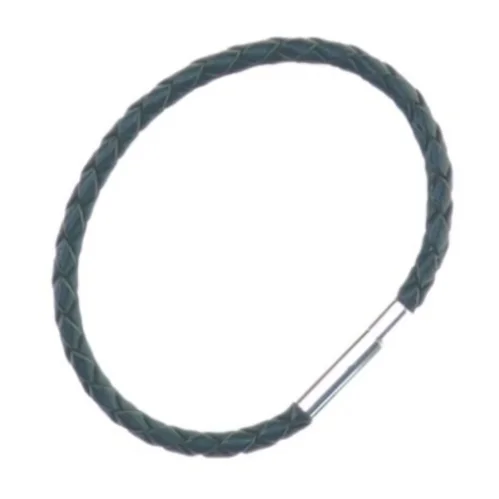 flettet læder armbånd (str. 7 cm)