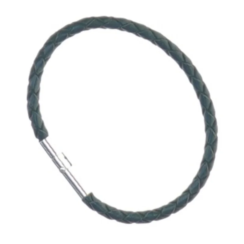 flettet læder armbånd (str. 7 cm)