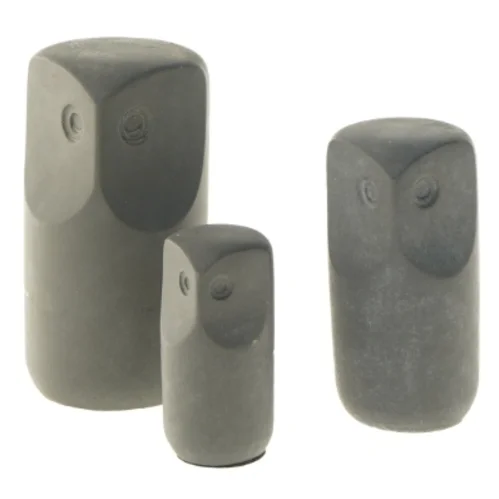 Sæt af tre dekorative uglefigurer (str. 14,5x7&12x6&9x4 cm)