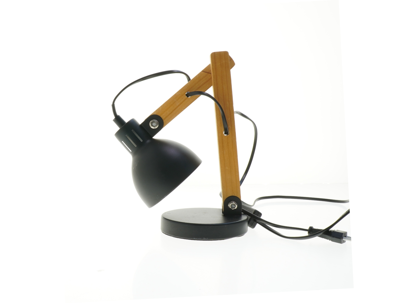 Bordlampe med trærarm (str. 27 cm)