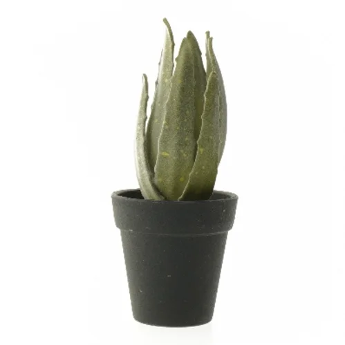 Dekorative kunstige planter i sorte potter fra IKEA (str. 12 cm og 19 cm)