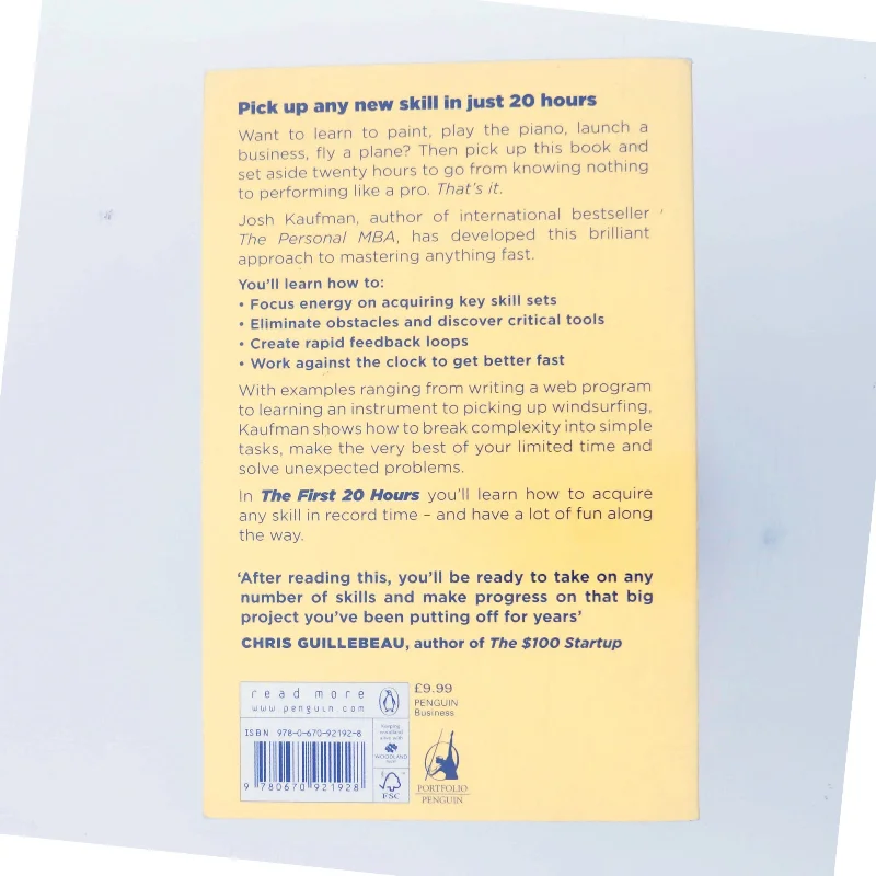 The First 20 Hours af Josh Kaufman (Bog)