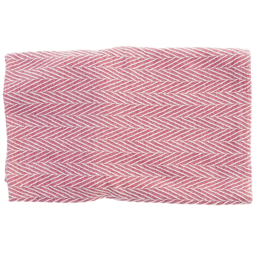 Rød zigzag tæppe/plaid (str. 116x140 cm)