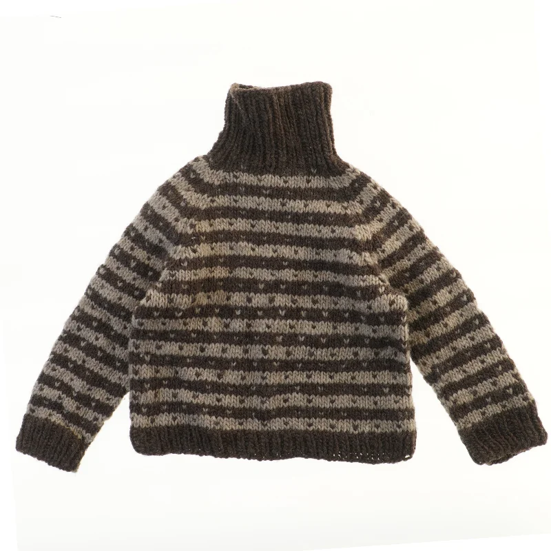 Strikket uldsweater med rullekrave (str.  37x42 cm)