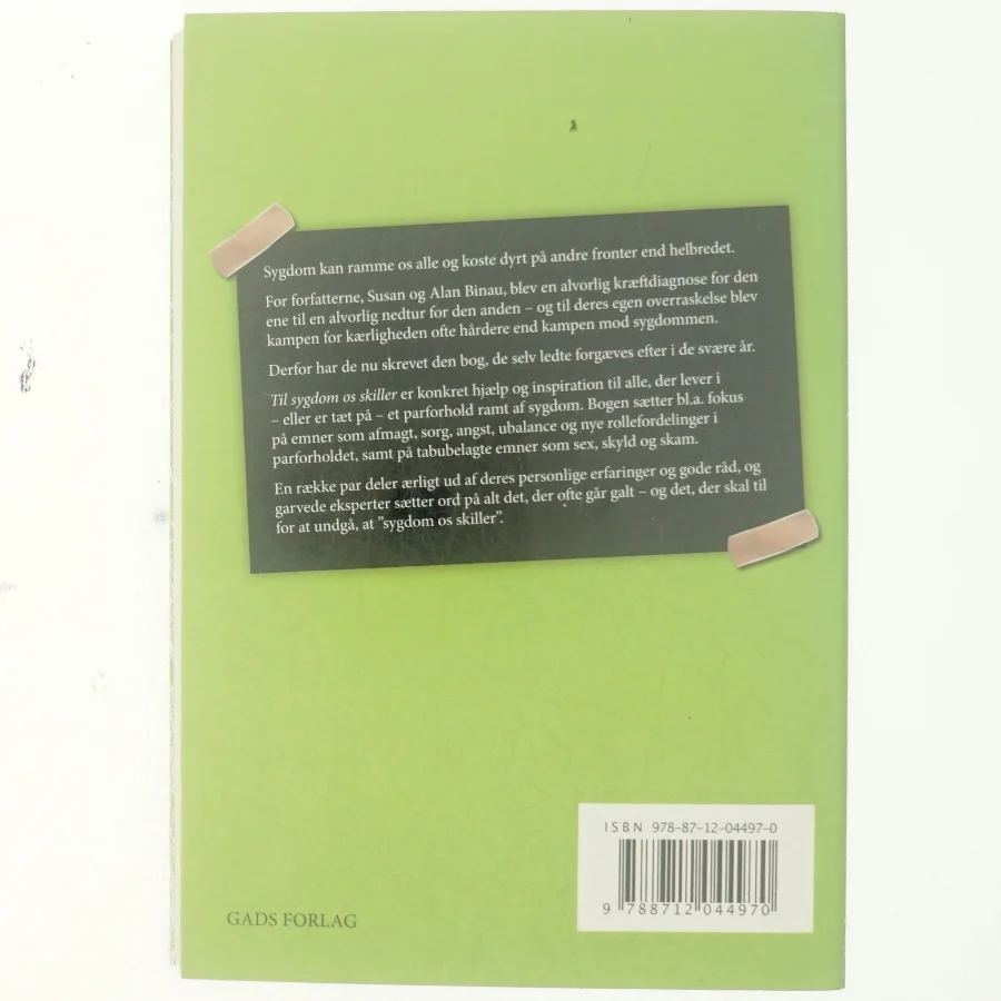 Til sygdom os skiller af Susan Binau (Bog)