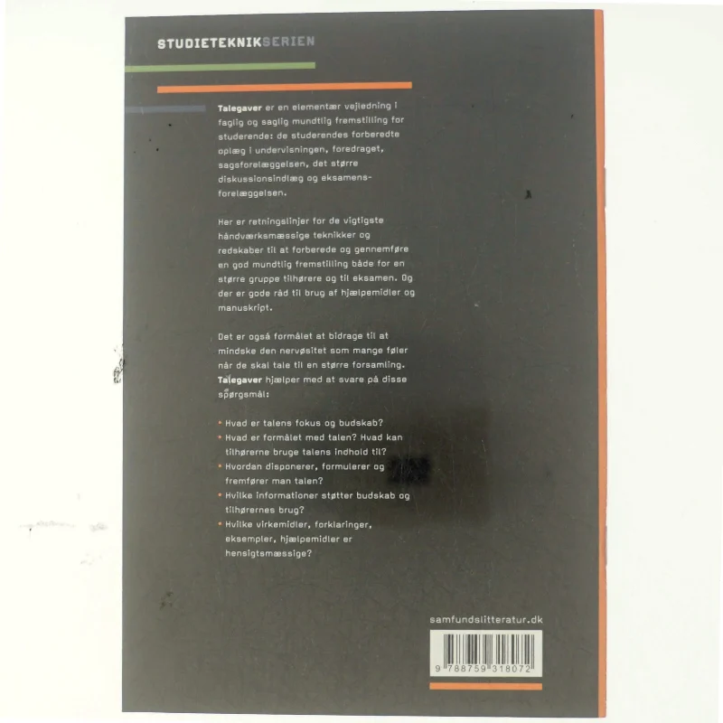 Talegaver - mundtlig formidling for studerende på videregående uddannelser af Peter Stray Jørgensen (Bog)