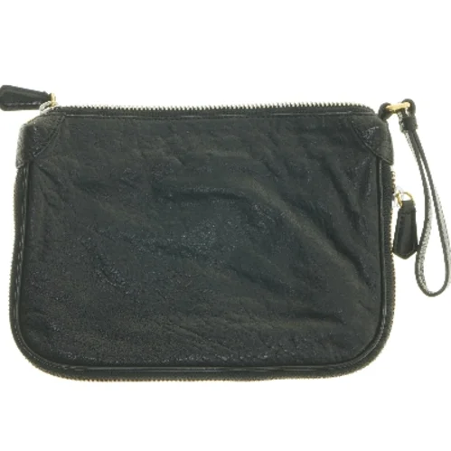 Sort læder clutch med lynlås fra Marc Jacobs (str. 28x20 cm)