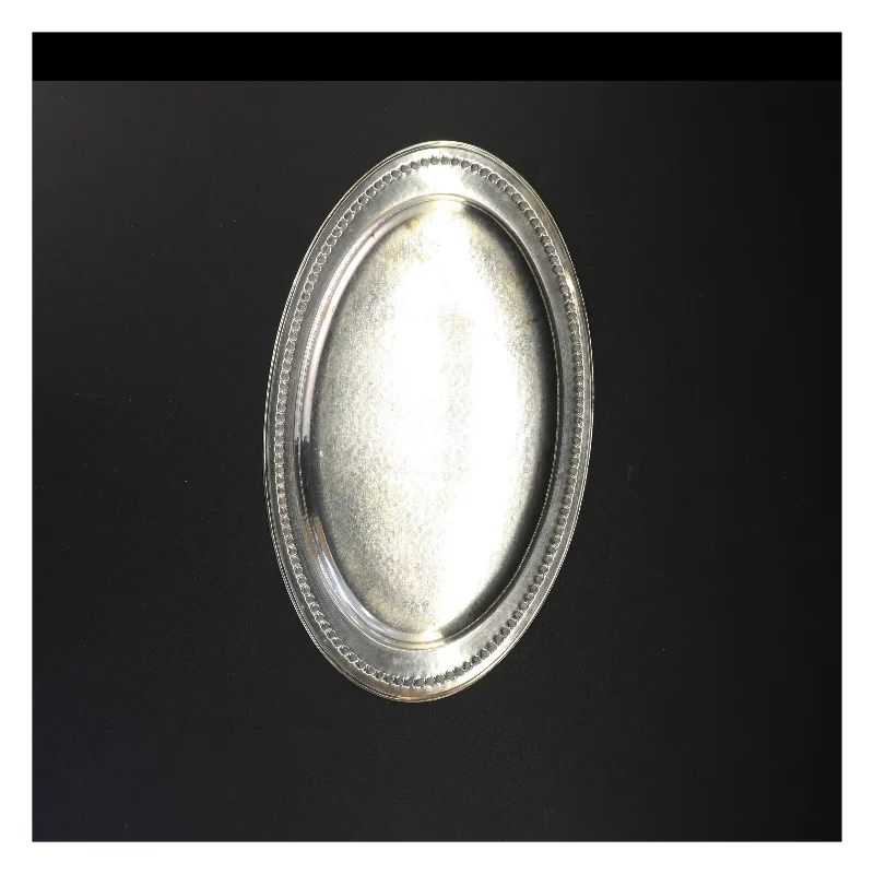 Sølvfarvet serveringsbakke (str. 31 x 18 cm)