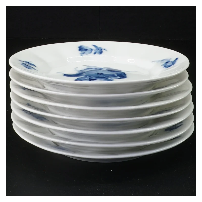 Blå Blomst kagetallerkener fra Royal Copenhagen 7 stk. (str. 15 x 2 cm)