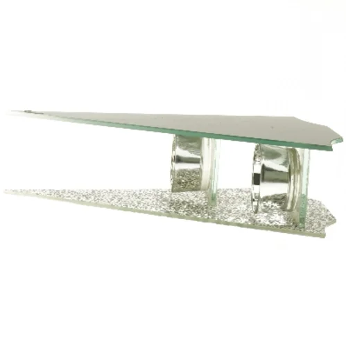 Dekorativt juletræ i glas med rensdyrmotiv (str. 24x16 cm)