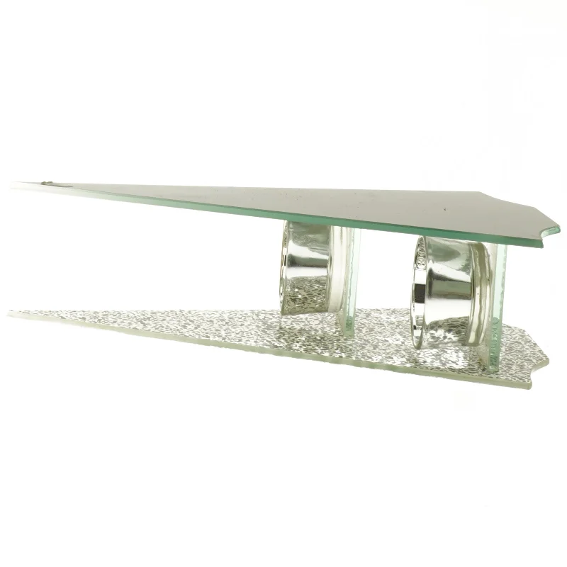 Dekorativt juletræ i glas med rensdyrmotiv (str. 24x16 cm)