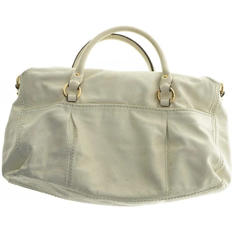 Hvid lædertaske fra Smith & Canova (str. 45x30 cm)