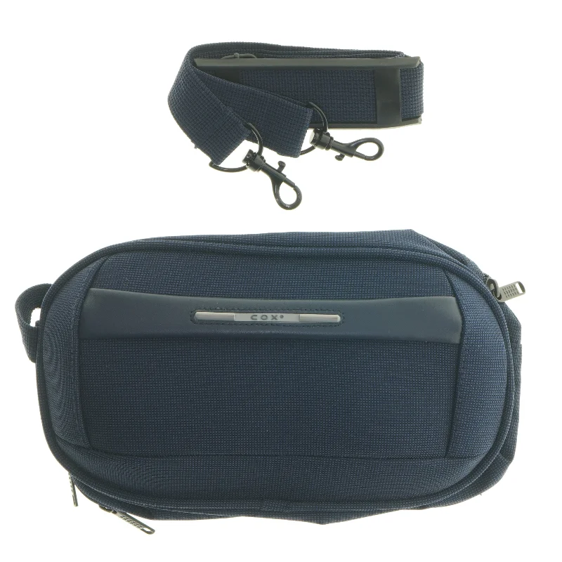 Blå skuldertaske med justerbar rem fra Cox (str. 30x18 cm)