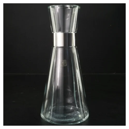 ROSENDSHL Glaskaraffel med metalbånd fra Rosendahl (str. Ø 8 cm løngde 26 cm)