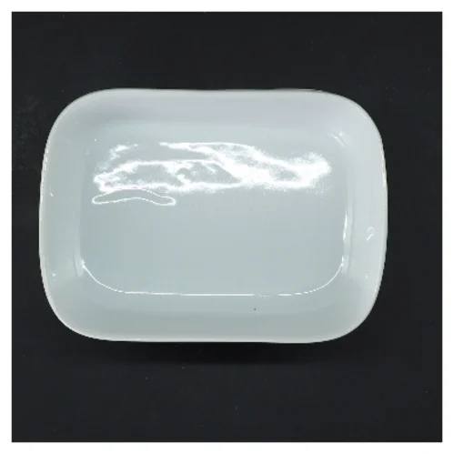 Rektangulære hvide fade/ skåle , 4 stk. (str. 4 stk 15x11 cm)