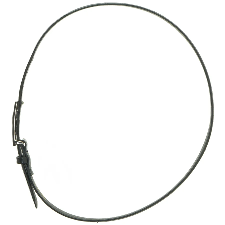 Sort bælte med præget mønster (str. 110 cm)