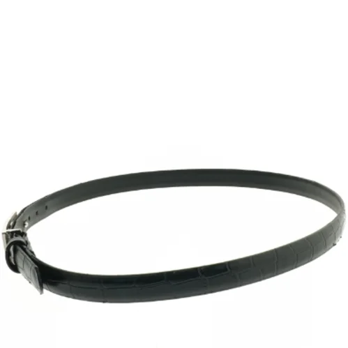 Sort bælte med præget mønster (str. 110 cm)