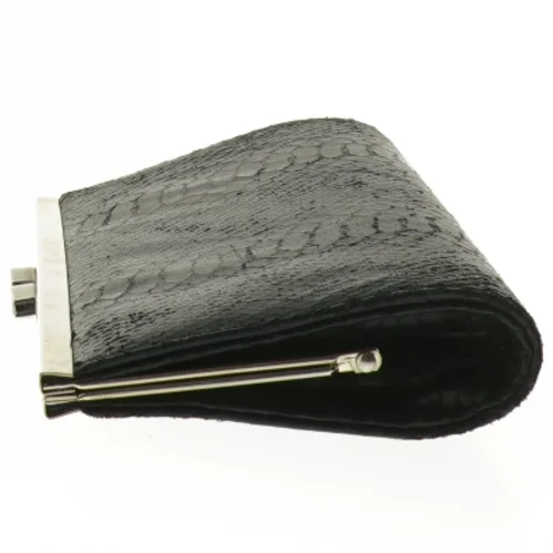 Sort pung/ taske med mønster (str. 23x11 cm)