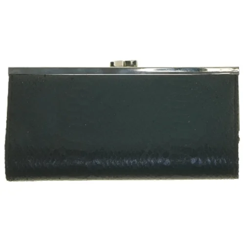 Sort pung/ taske med mønster (str. 23x11 cm)