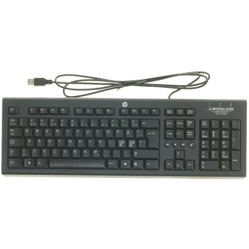 USB tastatur fra HP (str. 45x15 cm)