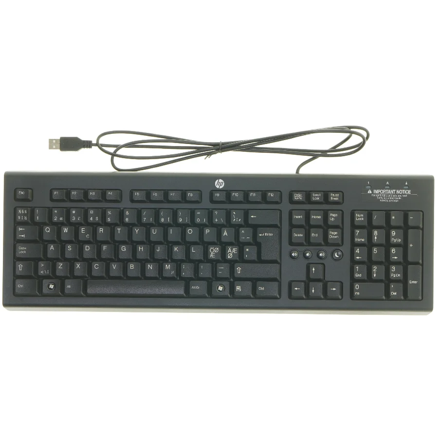 USB tastatur fra HP (str. 45x15 cm)