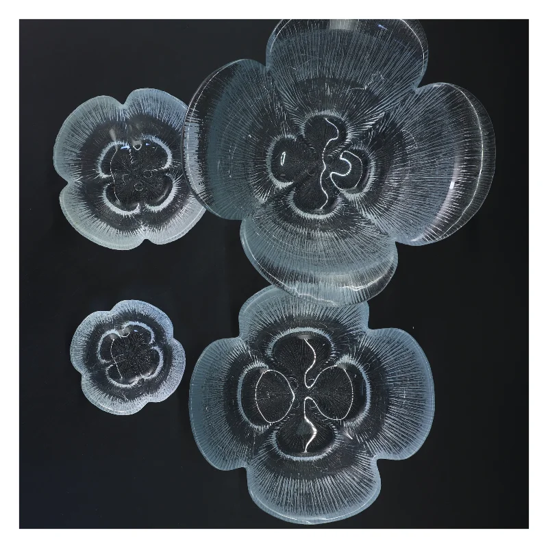 Fire glasskåle (str. Ø 21x10& ø17x7&ø12x5&ø8x3 cm)