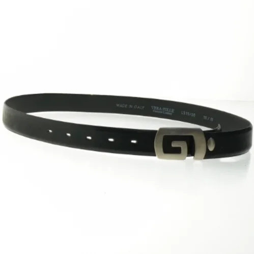 Sort læderbælte (str. 110 cm)