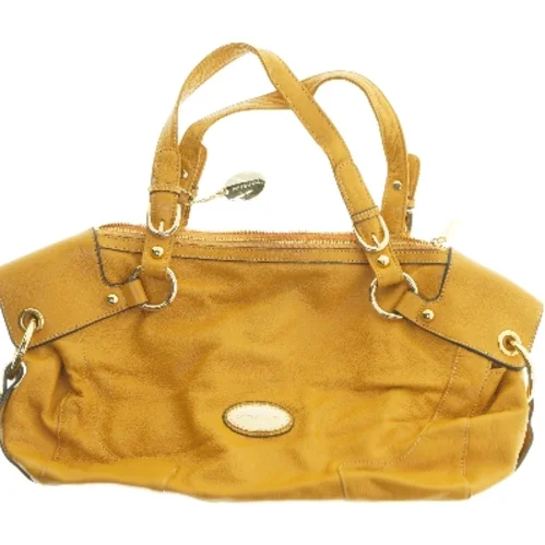 Gul lædertaske fra Smith & Canova (str. 45x27 cm)