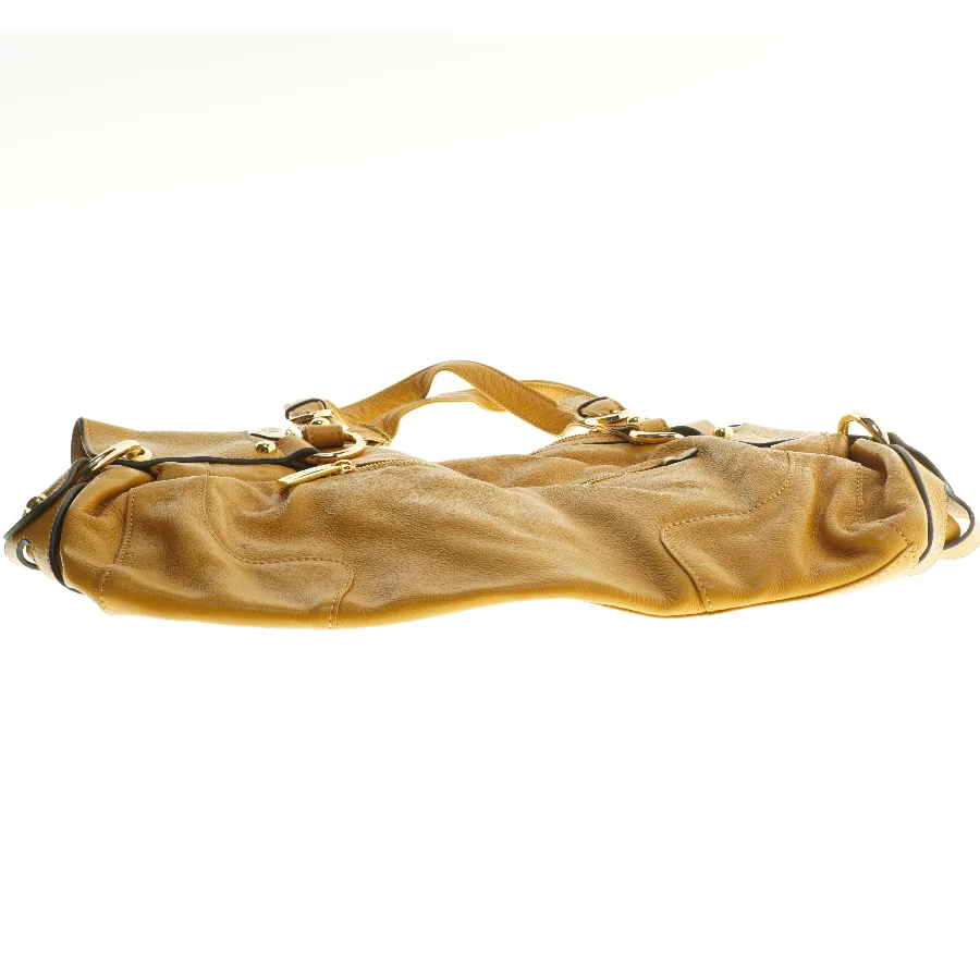 Gul lædertaske fra Smith & Canova (str. 45x27 cm)