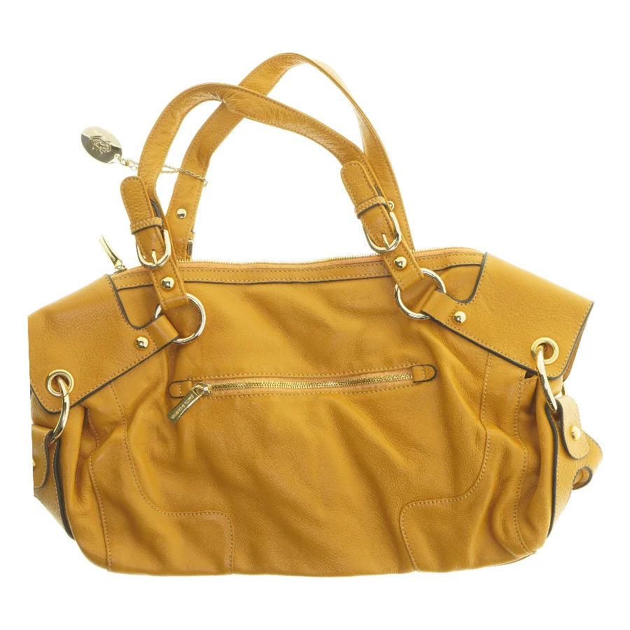 Gul lædertaske fra Smith & Canova (str. 45x27 cm)