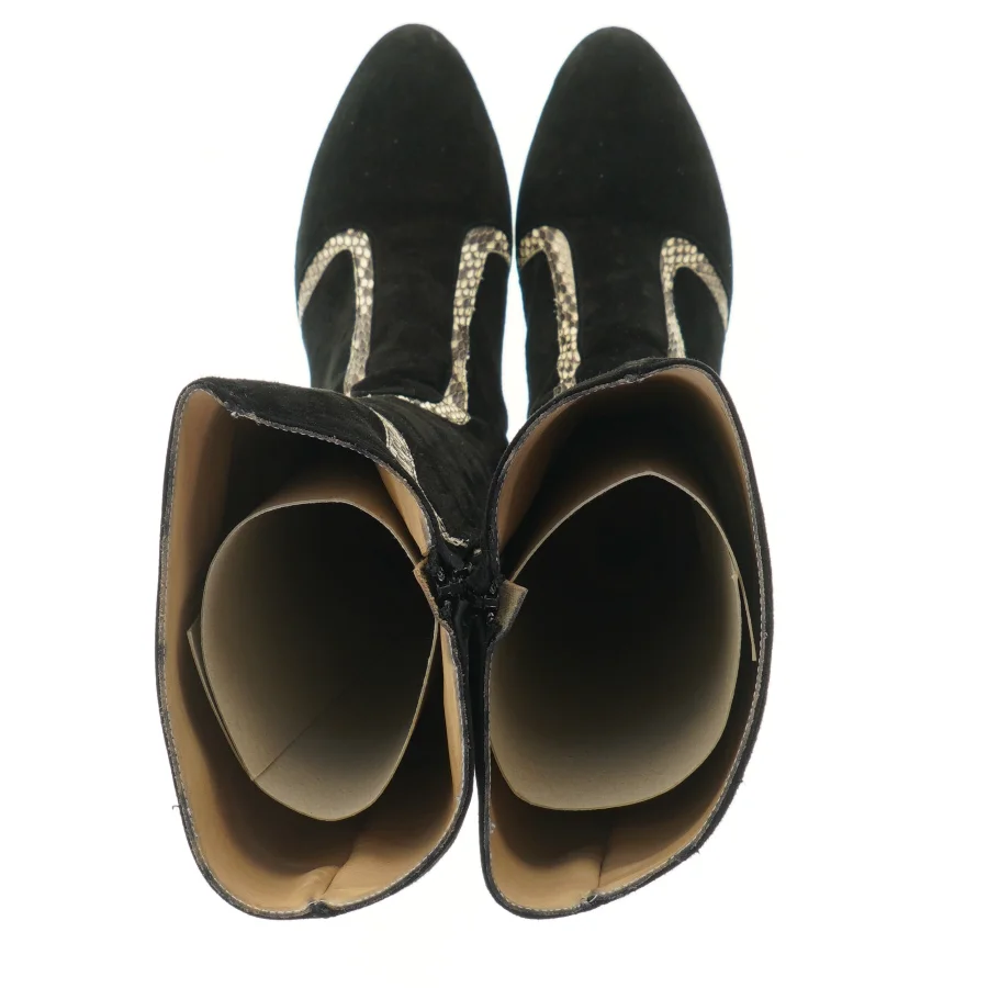 Sorte,  italienske håndsyede højhælede støvler fra C&C lifetime i leather (str. 37,5 )