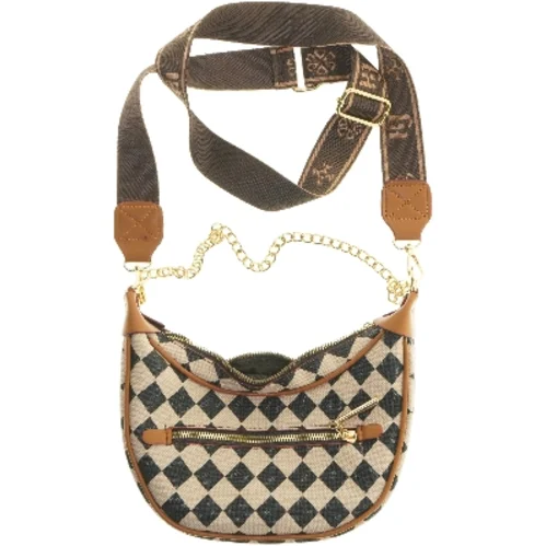 Skuldertaske med geometrisk mønster (str. 24x20 cm)