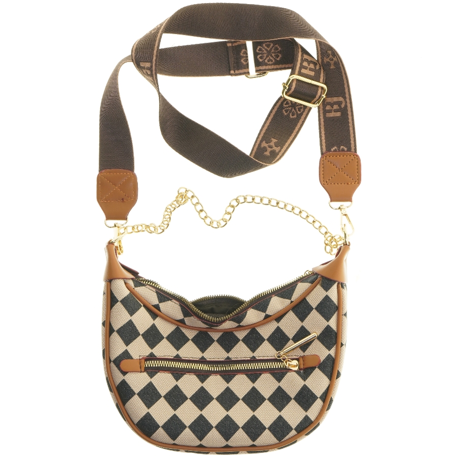 Skuldertaske med geometrisk mønster (str. 24x20 cm)