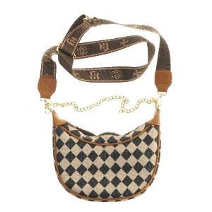 Skuldertaske med geometrisk mønster (str. 24x20 cm)