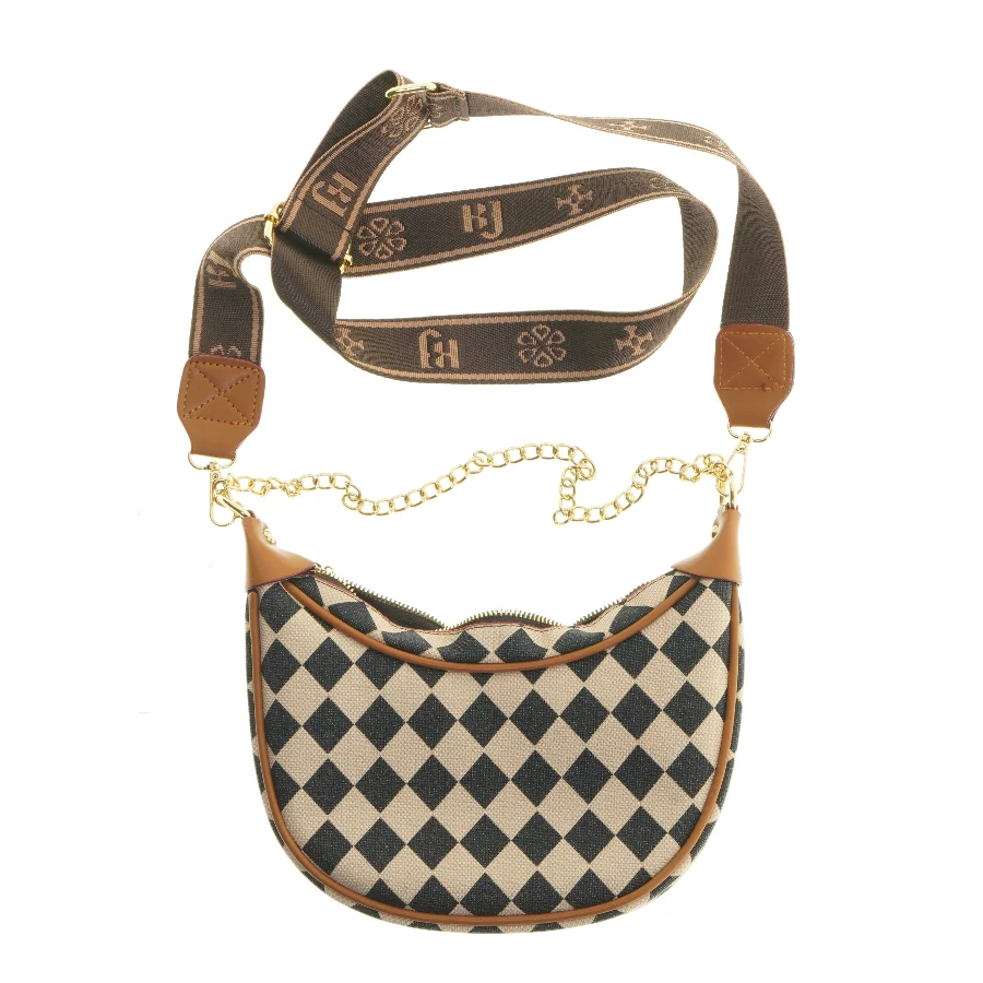 Skuldertaske med geometrisk mønster (str. 24x20 cm)