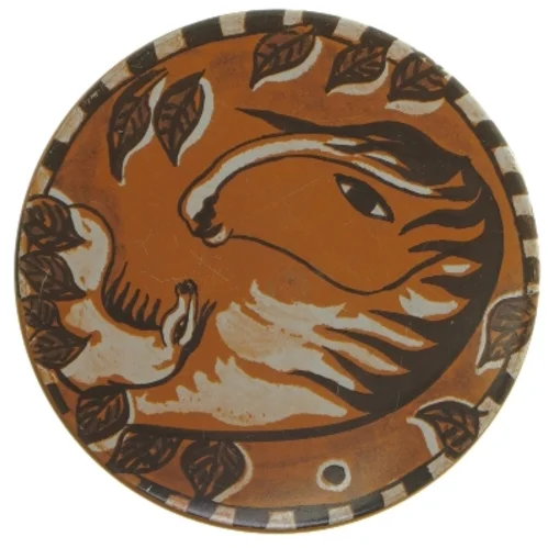 Dekorativ rund metaldåse med heste IRA (str. Ø 11,5x cm højde 15 cm)