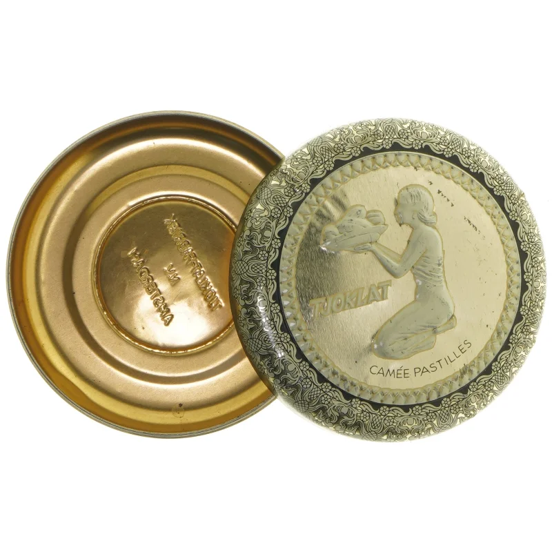 Dekorativ romantisk dåse (str. Ø 12 cm)