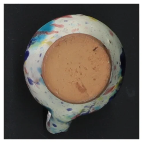 Lille malet kande (str. H. 6 cm. ø. 5 cm)