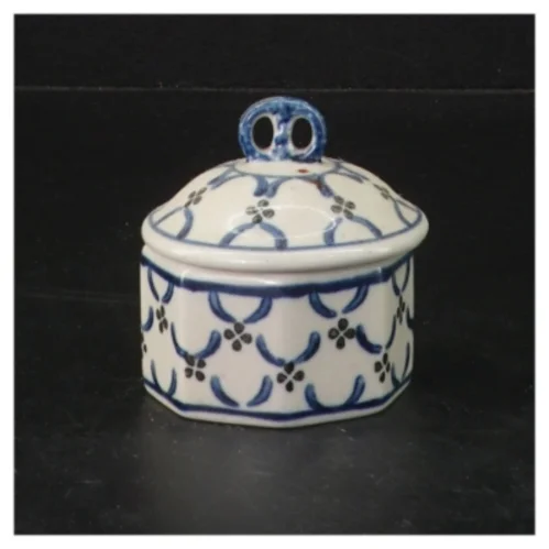 Porcelænsbeholder med låg (str. Ø 7 cm)