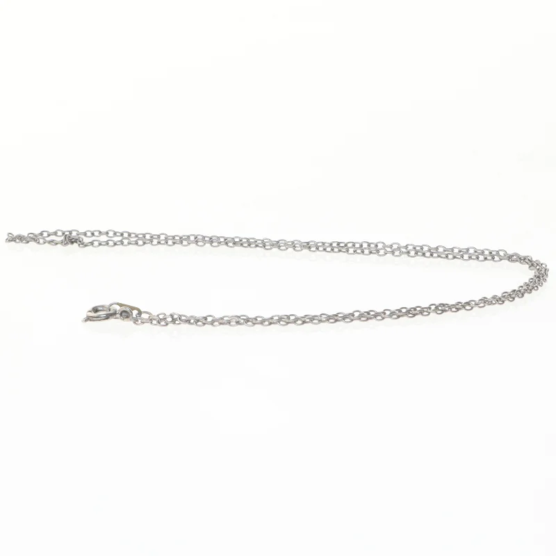 Sølvfarvet halskæde (str. 48 cm)