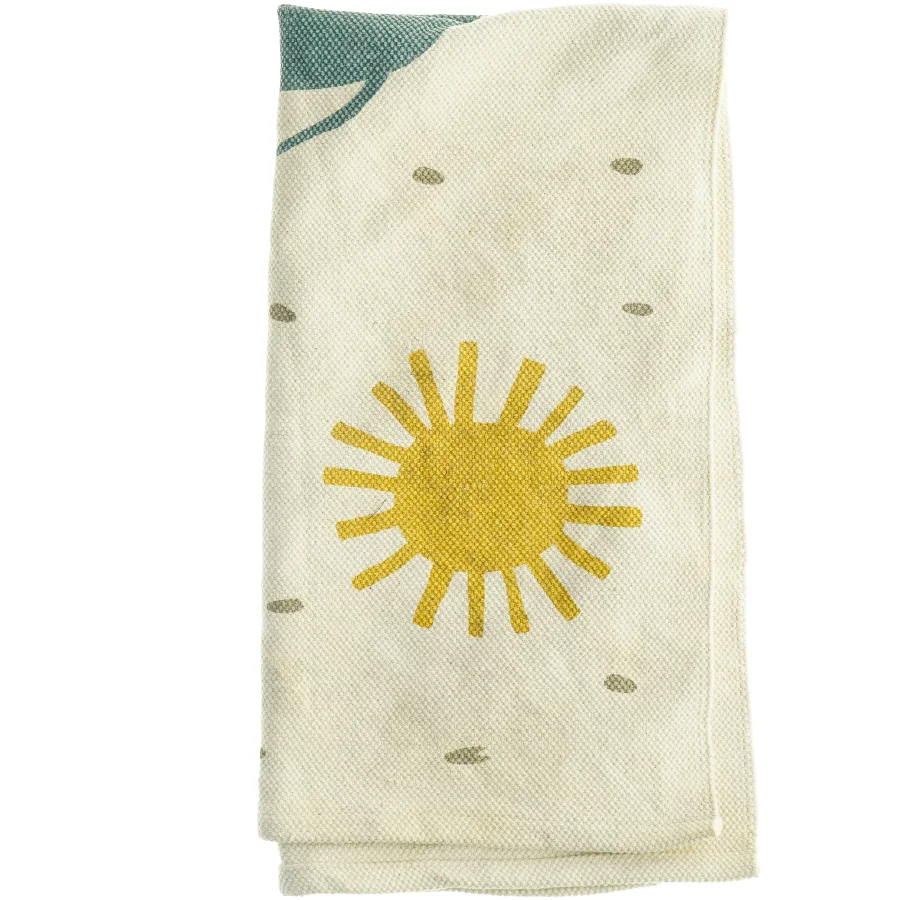 Barnetæppe med dyre og solmotiv fra Roommate (str. 71 x, 140 cm)