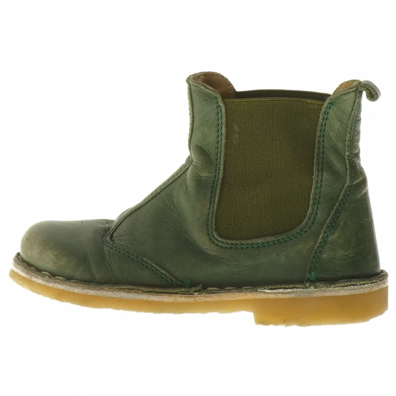 Grønne børnestøvler i læder fra PomPom størrelse 24 fra Pompom (str. 24 )