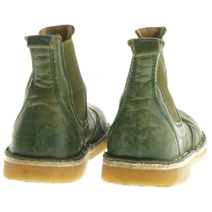 Grønne børnestøvler i læder fra PomPom størrelse 24 fra Pompom (str. 24 )