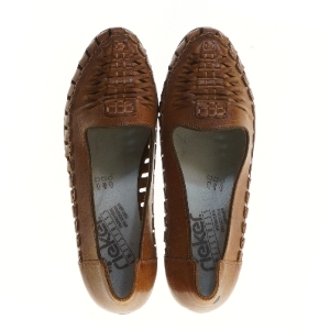 Brune vintage lædersko med hæl i størrelse 39 fra Rieker (str. 39 )