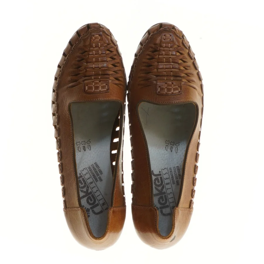 Brune vintage lædersko med hæl i størrelse 39 fra Rieker (str. 39 )