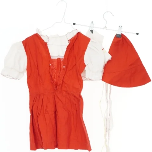 Rødhætte udklædning med rød kjole og hat (str. 92) Perfekt til fastelavn 