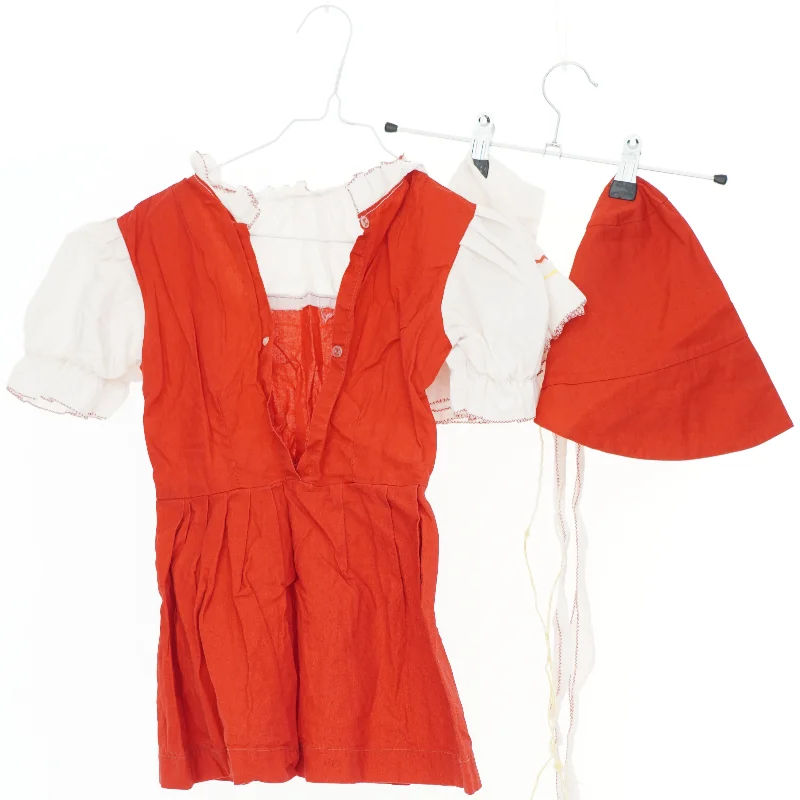 Rødhætte udklædning med rød kjole og hat (str. 92) Perfekt til fastelavn 