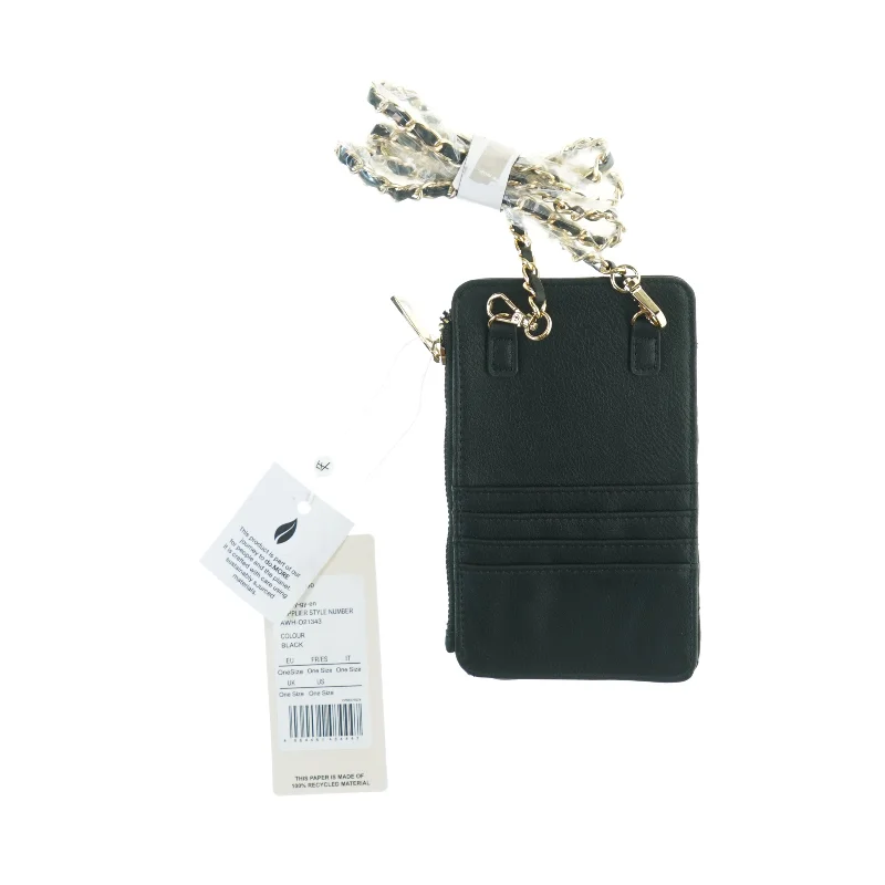 Sort læderpung med kæde fra Anna Field (str. 17 x 11 cm)