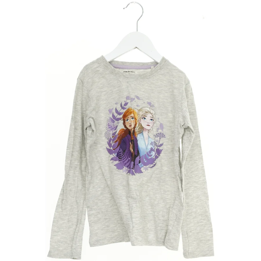 Langærmet grå bluse med motiv fra Disney (str. 134)